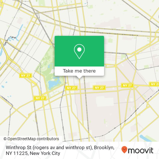 Mapa de Winthrop St (rogers av and winthrop st), Brooklyn, NY 11225