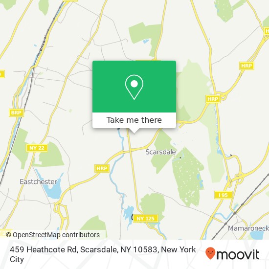 Mapa de 459 Heathcote Rd, Scarsdale, NY 10583
