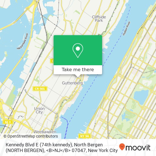 Kennedy Blvd E (74th kennedy), North Bergen (NORTH BERGEN), <B>NJ< / B> 07047 map