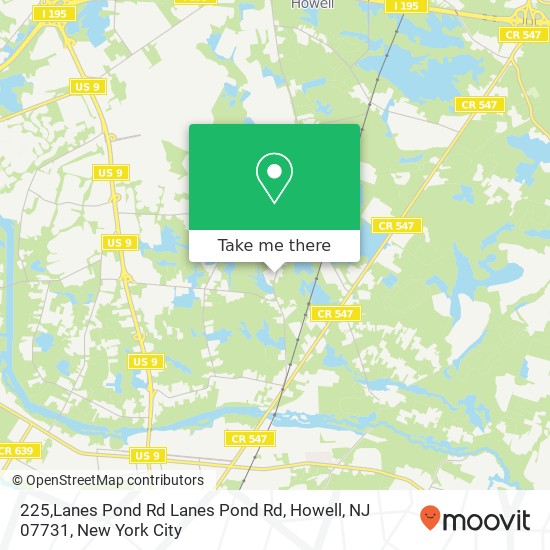 Mapa de 225,Lanes Pond Rd Lanes Pond Rd, Howell, NJ 07731