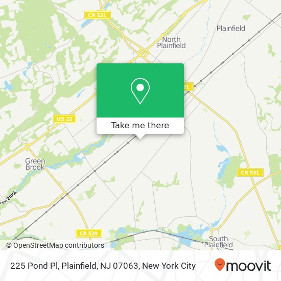 Mapa de 225 Pond Pl, Plainfield, NJ 07063