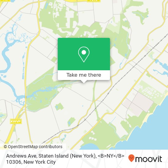 Andrews Ave, Staten Island (New York), <B>NY< / B> 10306 map