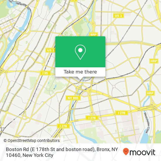 Mapa de Boston Rd (E 178th St and boston road), Bronx, NY 10460