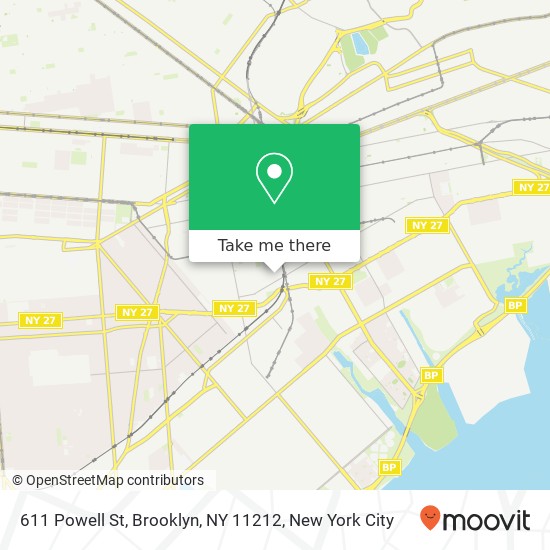 Mapa de 611 Powell St, Brooklyn, NY 11212