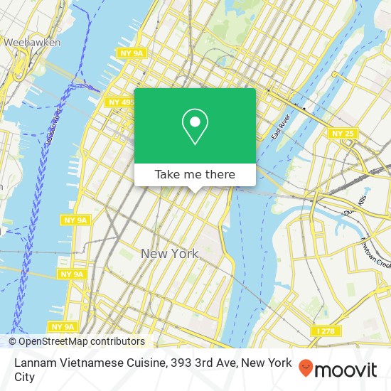 Mapa de Lannam Vietnamese Cuisine, 393 3rd Ave