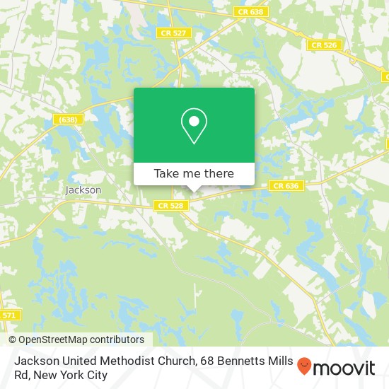 Mapa de Jackson United Methodist Church, 68 Bennetts Mills Rd