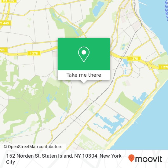 Mapa de 152 Norden St, Staten Island, NY 10304