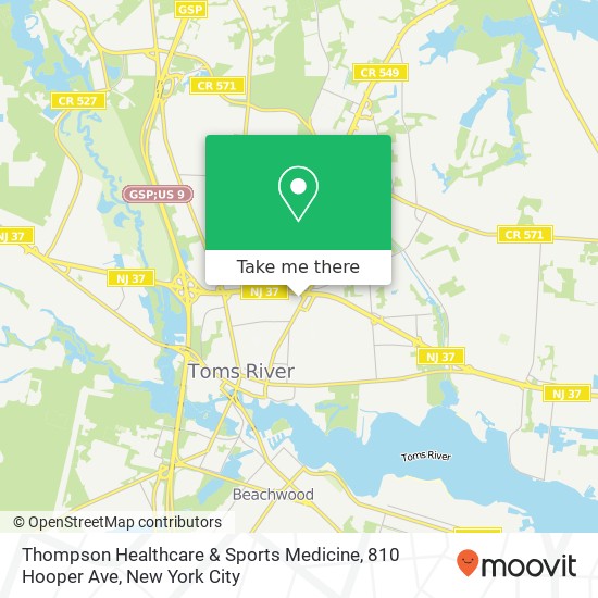 Mapa de Thompson Healthcare & Sports Medicine, 810 Hooper Ave