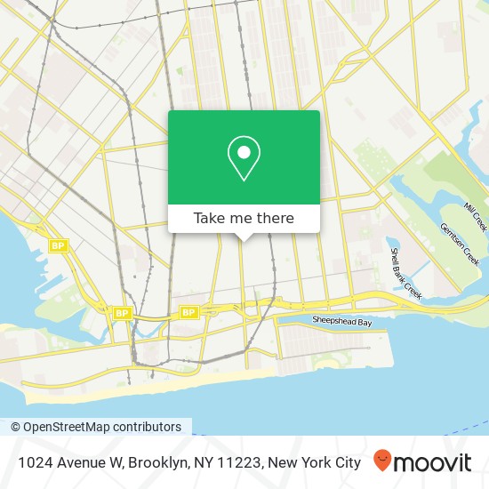 Mapa de 1024 Avenue W, Brooklyn, NY 11223