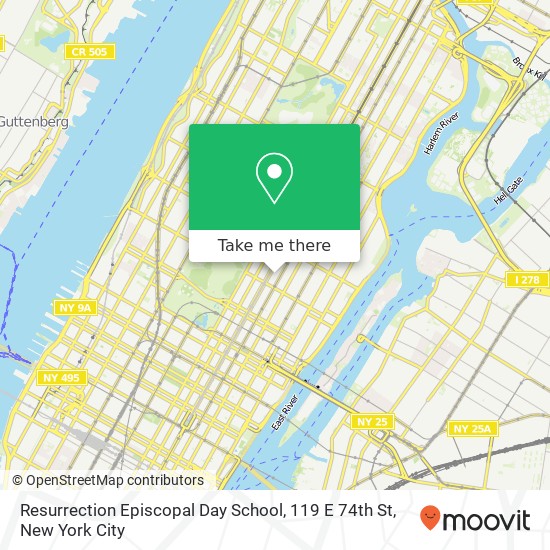 Mapa de Resurrection Episcopal Day School, 119 E 74th St