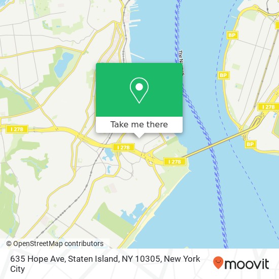 Mapa de 635 Hope Ave, Staten Island, NY 10305