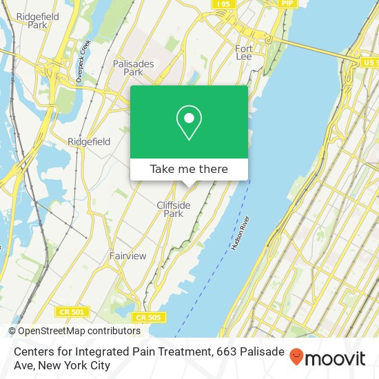 Mapa de Centers for Integrated Pain Treatment, 663 Palisade Ave