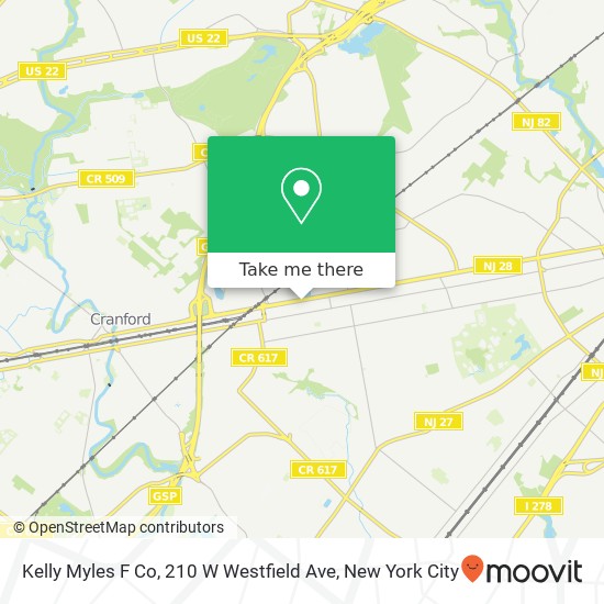Mapa de Kelly Myles F Co, 210 W Westfield Ave