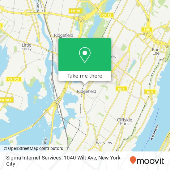 Mapa de Sigma Internet Services, 1040 Wilt Ave