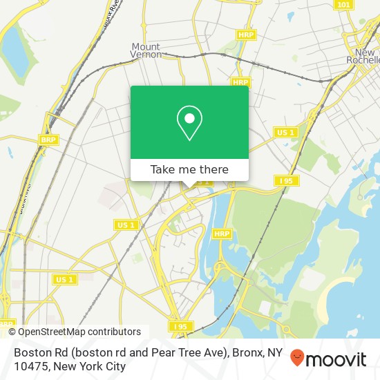Mapa de Boston Rd (boston rd and Pear Tree Ave), Bronx, NY 10475