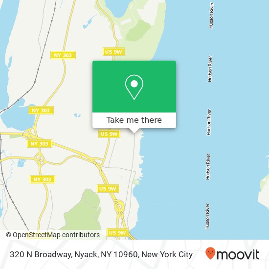 Mapa de 320 N Broadway, Nyack, NY 10960