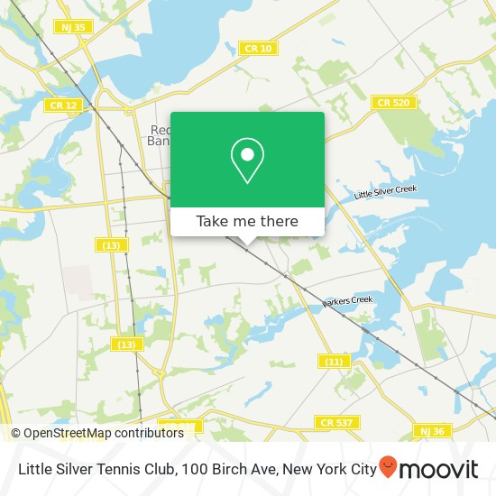Little Silver Tennis Club, 100 Birch Ave map
