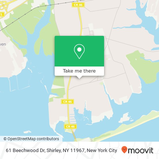61 Beechwood Dr, Shirley, NY 11967 map