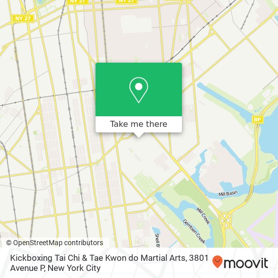 Mapa de Kickboxing Tai Chi & Tae Kwon do Martial Arts, 3801 Avenue P