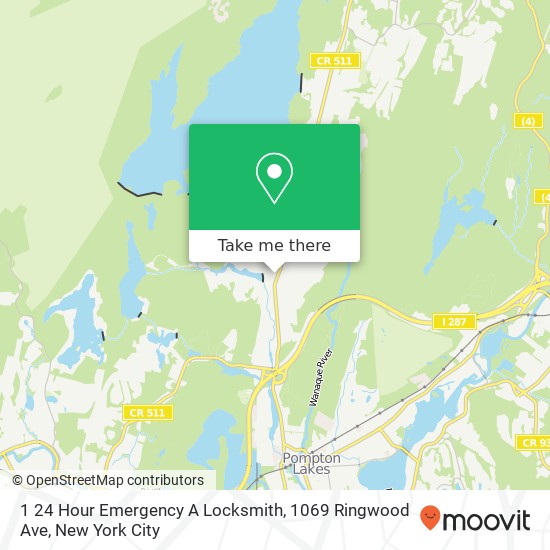 Mapa de 1 24 Hour Emergency A Locksmith, 1069 Ringwood Ave