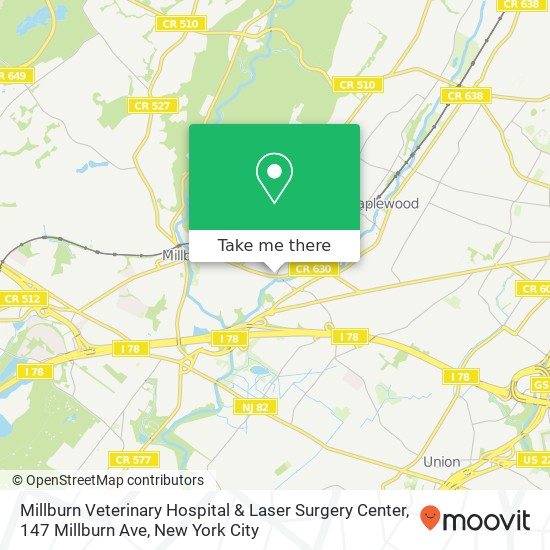 Millburn Veterinary Hospital & Laser Surgery Center, 147 Millburn Ave map