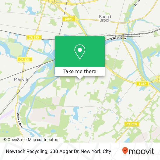 Mapa de Newtech Recycling, 600 Apgar Dr