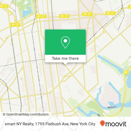 Mapa de smart NY Realty, 1795 Flatbush Ave