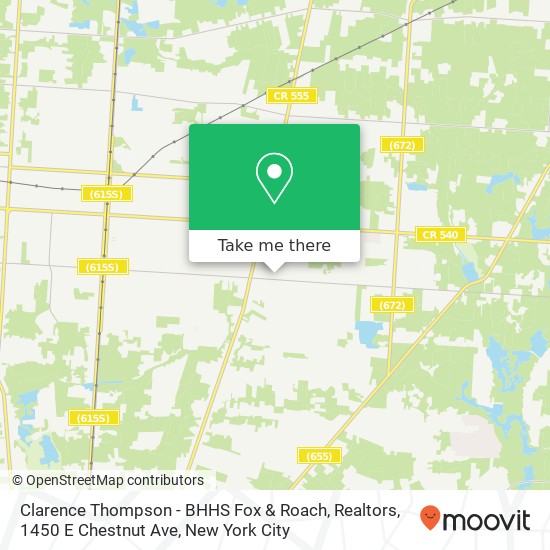 Mapa de Clarence Thompson - BHHS Fox & Roach, Realtors, 1450 E Chestnut Ave