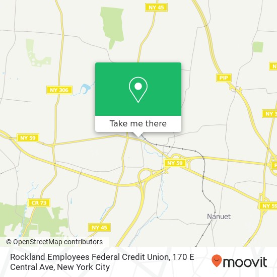 Mapa de Rockland Employees Federal Credit Union, 170 E Central Ave