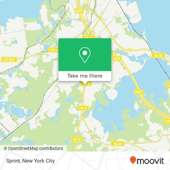 Sprint, 1116 US-9 (RT-9) map