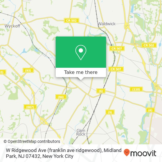 W Ridgewood Ave (franklin ave ridgewood), Midland Park, NJ 07432 map