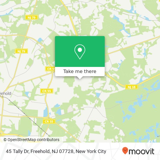 Mapa de 45 Tally Dr, Freehold, NJ 07728