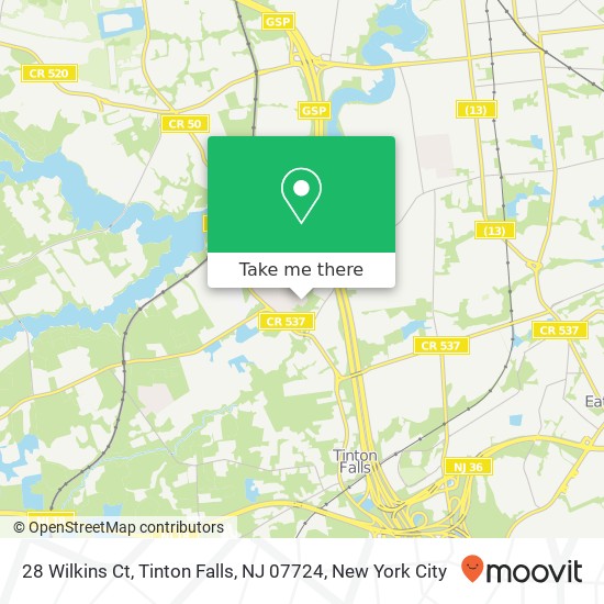 28 Wilkins Ct, Tinton Falls, NJ 07724 map