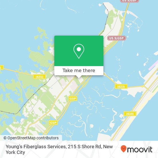 Mapa de Young's Fiberglass Services, 215 S Shore Rd