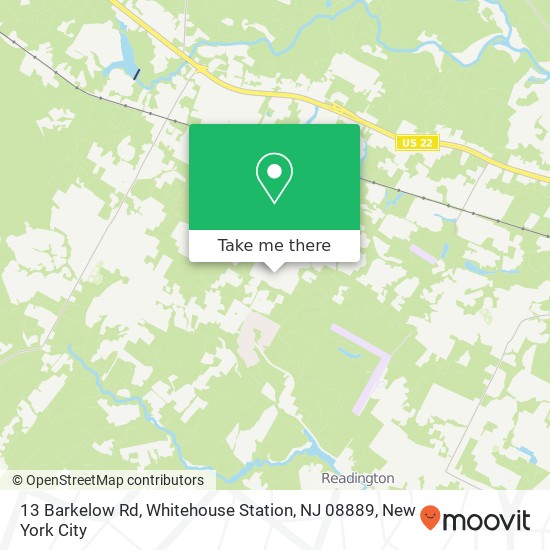 Mapa de 13 Barkelow Rd, Whitehouse Station, NJ 08889