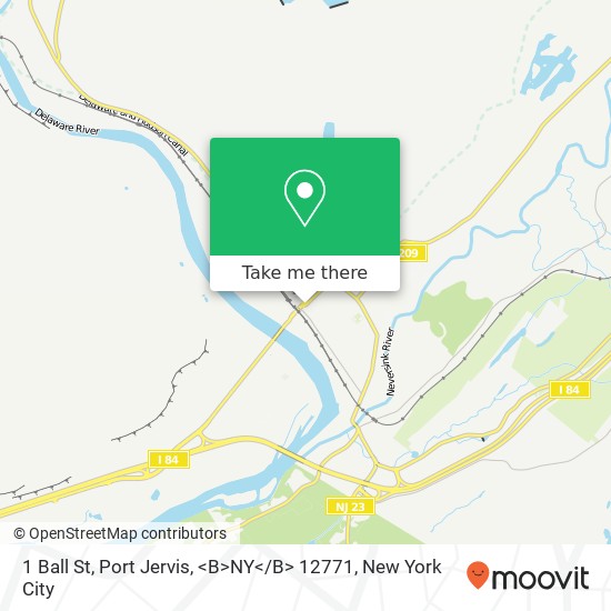 Mapa de 1 Ball St, Port Jervis, <B>NY< / B> 12771