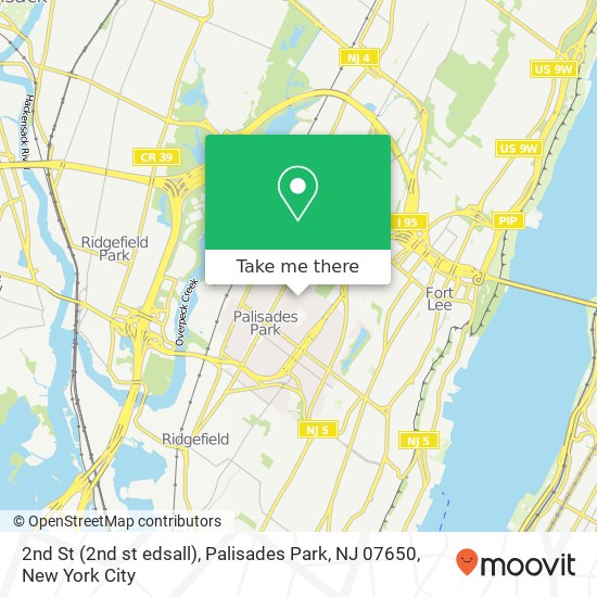 Mapa de 2nd St (2nd st edsall), Palisades Park, NJ 07650