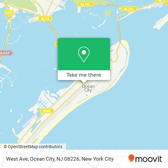 Mapa de West Ave, Ocean City, NJ 08226