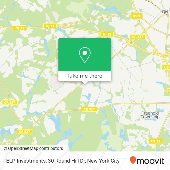 Mapa de ELP Investments, 30 Round Hill Dr
