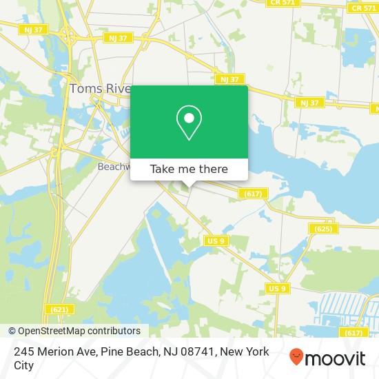 Mapa de 245 Merion Ave, Pine Beach, NJ 08741