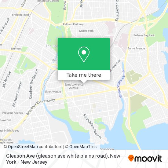 Mapa de Gleason Ave (gleason ave white plains road)