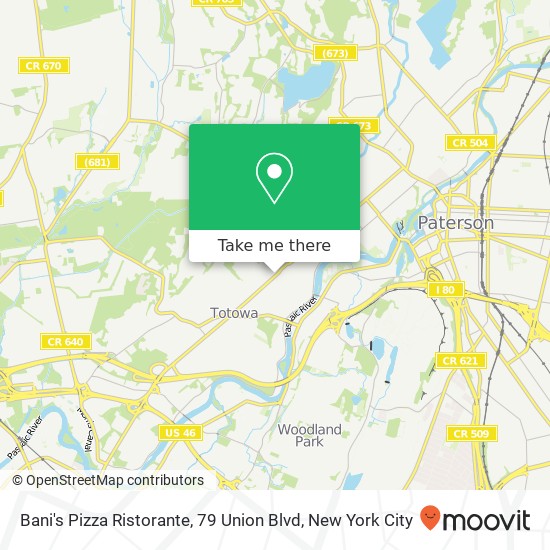 Mapa de Bani's Pizza Ristorante, 79 Union Blvd