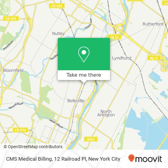 CMS Medical Billing, 12 Railroad Pl map