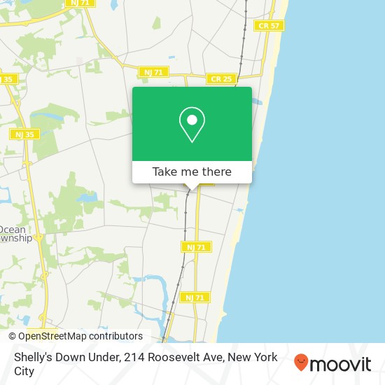 Shelly's Down Under, 214 Roosevelt Ave map