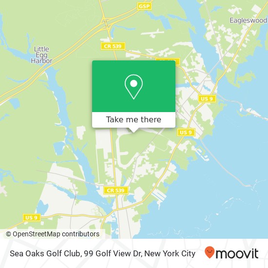 Mapa de Sea Oaks Golf Club, 99 Golf View Dr