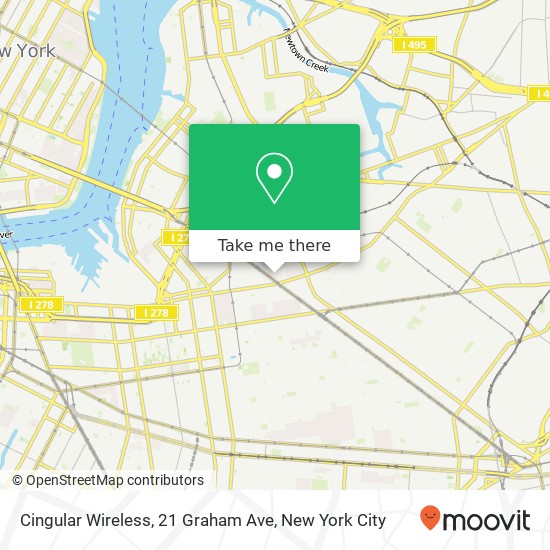 Mapa de Cingular Wireless, 21 Graham Ave