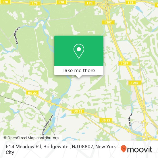 Mapa de 614 Meadow Rd, Bridgewater, NJ 08807