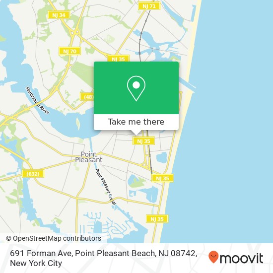 Mapa de 691 Forman Ave, Point Pleasant Beach, NJ 08742