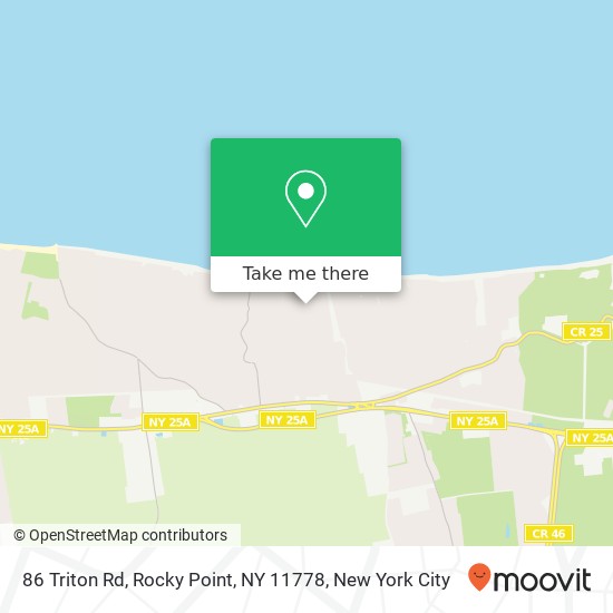 Mapa de 86 Triton Rd, Rocky Point, NY 11778