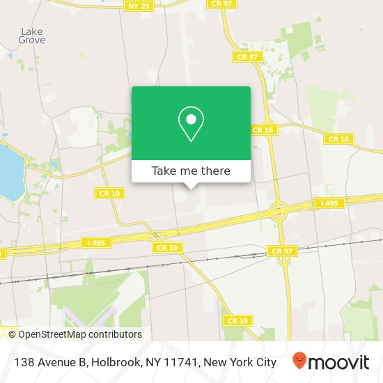 Mapa de 138 Avenue B, Holbrook, NY 11741